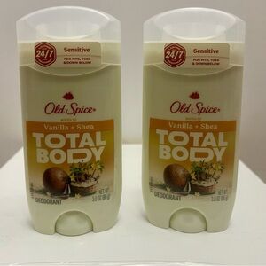 2x Old Spice Total Body Men’s Deodorant Vanilla + Shea 24/7 Sensitive 3 oz each